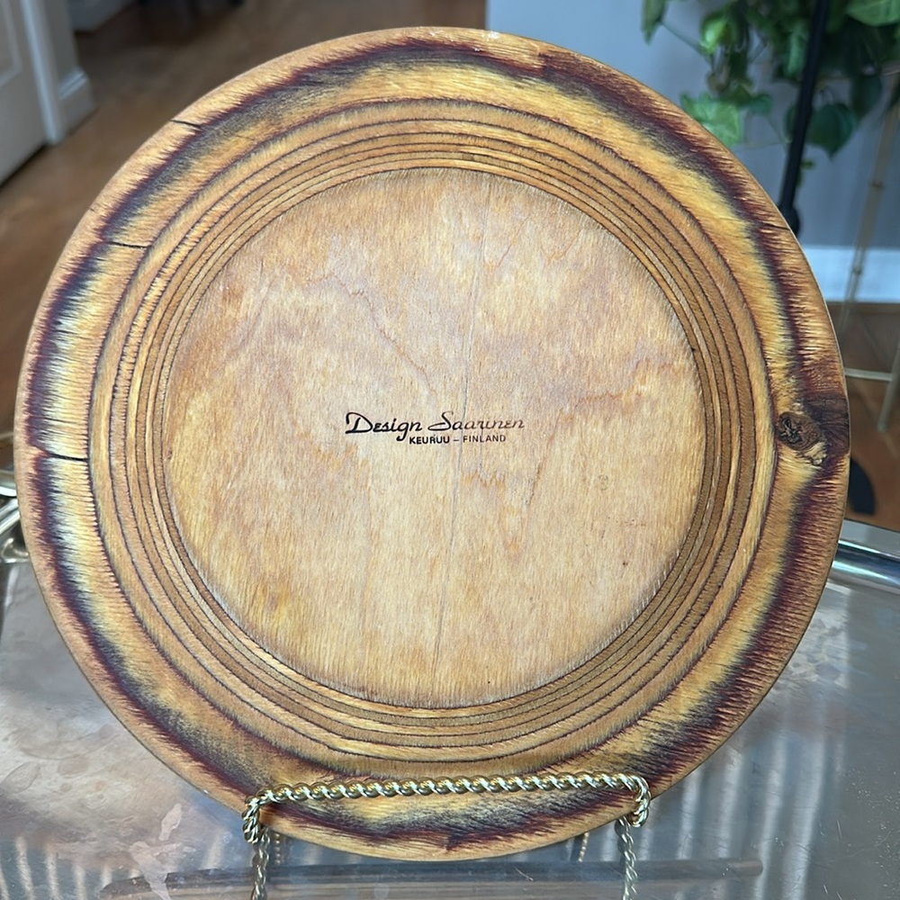 Rare Vintage Design Saarinen Birch Wood Plate ♥️ Keuruu-Finland